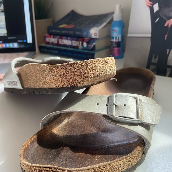 Birkenstock Single Strap Madrid Sandal in Silver - Picture 3 of 5